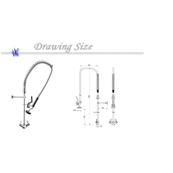 Chrome Restaurant Kitchen Faucets / Pull Down Sprayer Commercial ACS