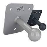 Matte preto em pó revestido de aço carbono porta-bicicletas parede montar bracket cabeça de bola preto