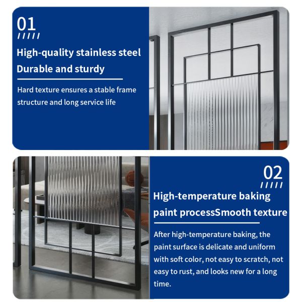 Decorative Glass Screen Room Divider Corrosion Proof For Living Room And Home