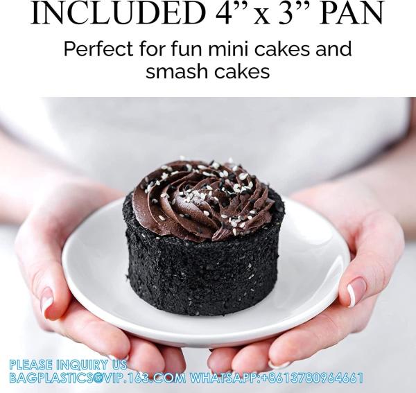 4-Inch, 6-Inch, 8-Inch Cake Pan Set For 3-Tiered Cake - Aluminum Cake Pans Sets For Baking Wedding Birthday Cakes