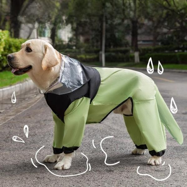 Windproof Cuffs Quick-drying Hooded Lightweight Dog Raincoat Scratch-resistant