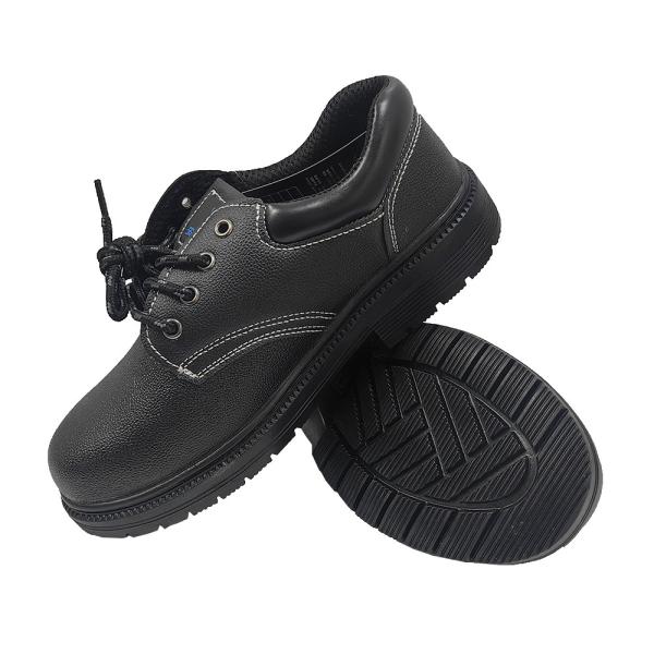 Unisex Anti Smash Construction Work Shoes Low Cut Steel Midsole Rubber Steel Toe Leather Upper Safety Shoes