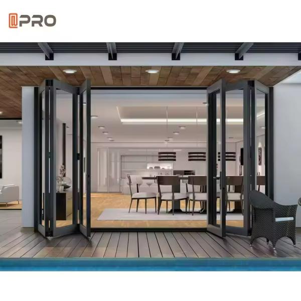 APRO Customized Waterproof Exterior Aluminum Accordion Doors Glass Bifold Doors Patio Bi Folding Door