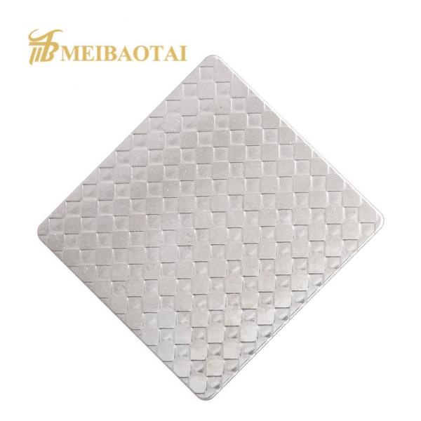 Silver Embossed Stainless Steel Wall Panels 0.85mm Thickness