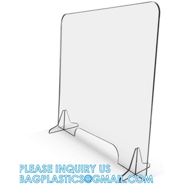 Portable Acrylic Sneeze Guard Shield Divider Perspex Screens Barrier Plastic Shield Counter, Social Distancing