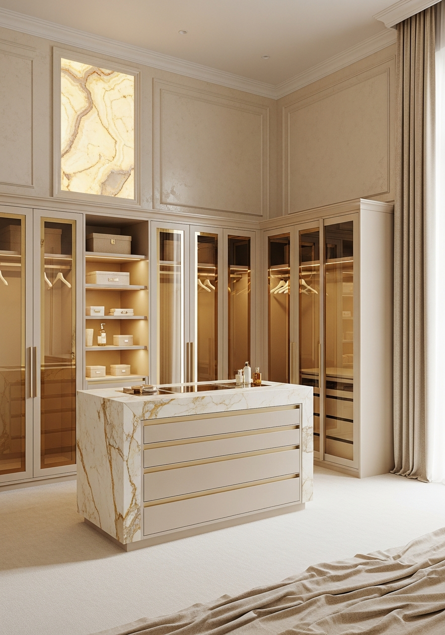 Golden Mirage Walk-In Wardrobe in 304 Stainless Steel