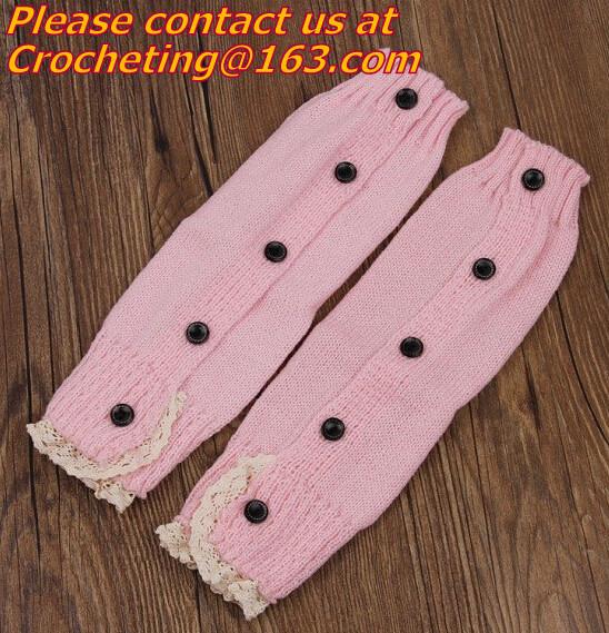 women knit boot cuffs acrylic cable pattern lace boot socks buttons leg warmers bontique