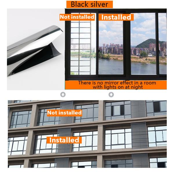 Película de vidrio de perspectiva unidireccional Casa Balcón Cocina Protección solar Escudo de privacidad Película de aislamiento térmico Adhesivos de vidrio
