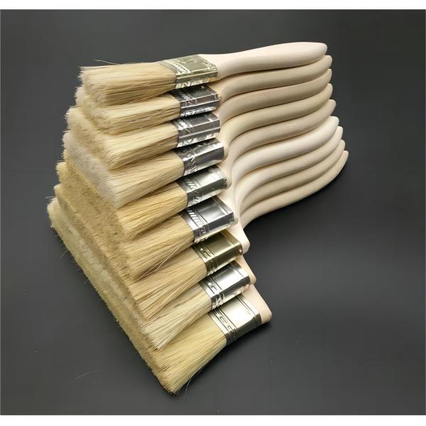 Применение настенной краски с 4-дюймовой чистой щеткой и белой деревянной ручкой