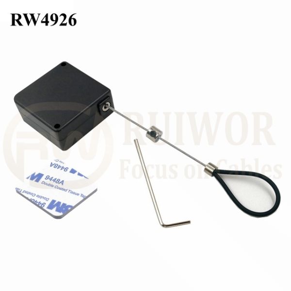 RW4926 Square Ratcheting Retractable Tether Plus Stop Function And Adjustable Wire Loop Coated Silicone Hose