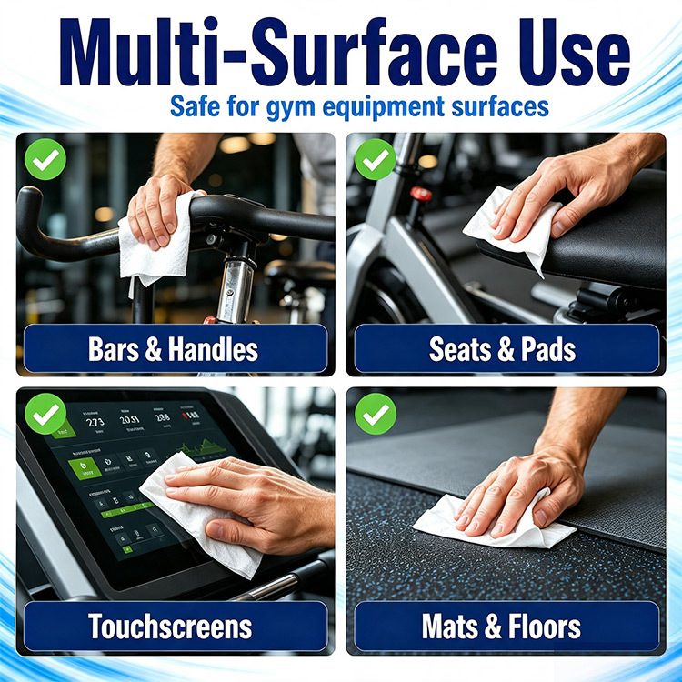Custom Large Size 800pcs Antibacterial Fragrance Spunlace Material Fitness Gym Wipes for Gym Schools, Hospitals, Public Places