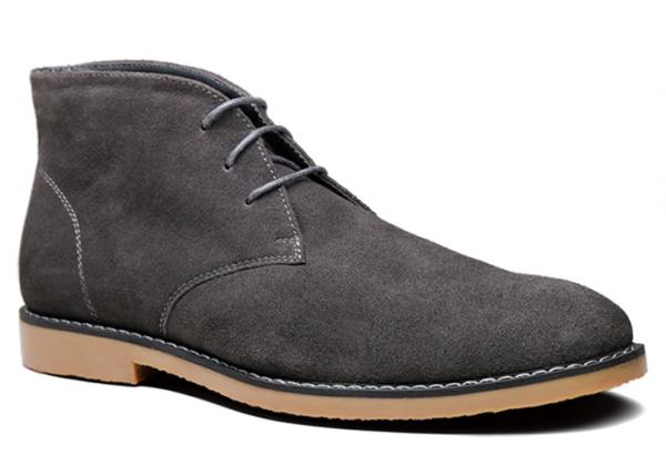 Inverno Homens Suede Desert Boots Round Toe Lace - Up Homens High Top Calçado Casual