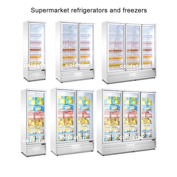 1/2 / 3 / 4 Doors Beverage Bottle Cooler Fridge Refrigerator For C Store