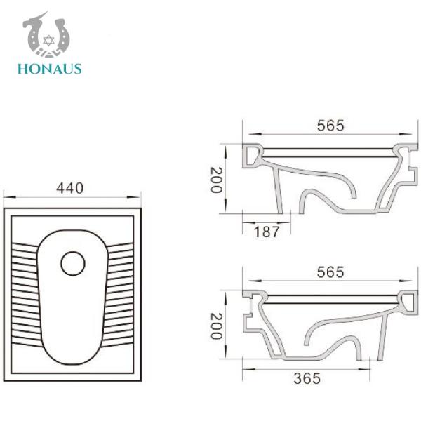 Watermark  Squat Bowl Water Closet High Temperature Ceramic Squat Toilet