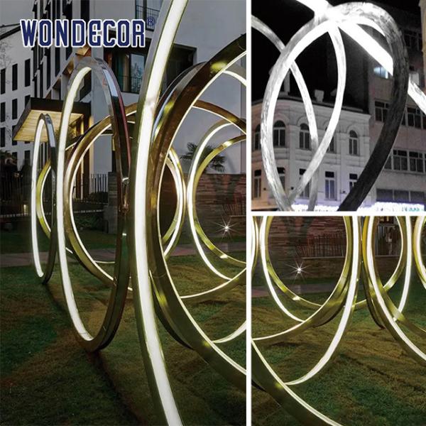 Decorative Lighting Show Stainless Steel Outdoor Sculpture Hollow Pattern Ball