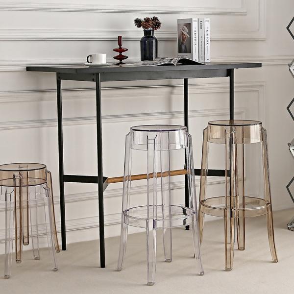 Plastic Acrylic Kitchen Dining Chair Multi Color Options Transparent Bar Stool Chairs Modern Simplicity Counter Height Stools-Clear