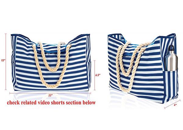 Blue Sky Oxford Waterproof Beach Bags 12A Polyester Canvas Tote Bags