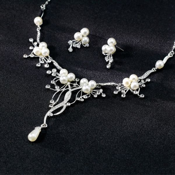 Popular Personality Statement Necklace Vintage Multi-layer Pearl Wedding Necklace Jewelry Sets