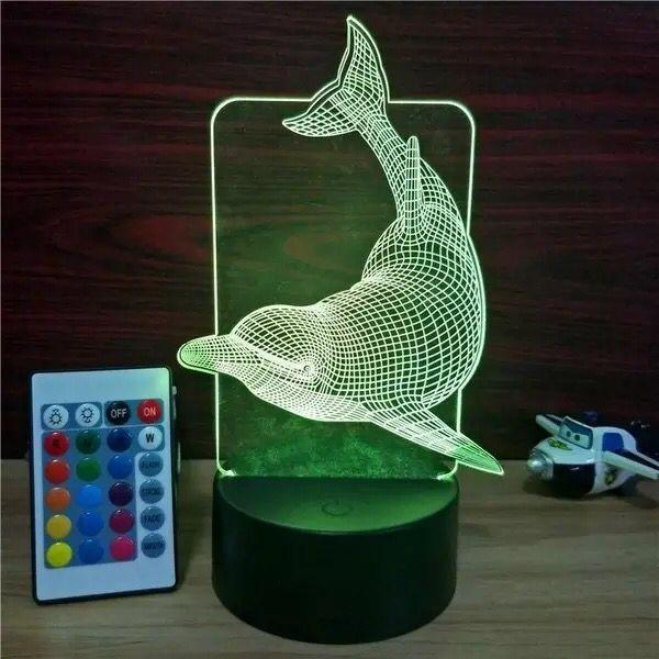 Animal Designs Acrylic 3D LED Night Light for Gift   rechargeable and remote control for many colors