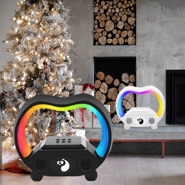 Waterproof Portable RGB Alarm Clock Build In Battery Outdoor Wireless Speaker