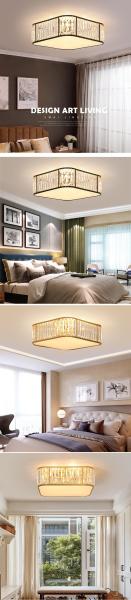 LED Ceiling Lights With Crystal Lampshade For Bedroom Metal Square Ceiling Lamp(WH-CA-99)