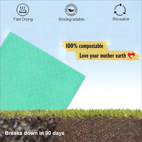 Chiffon éponge en cellulose compostable et personnalisable pour le nettoyage de la cuisine