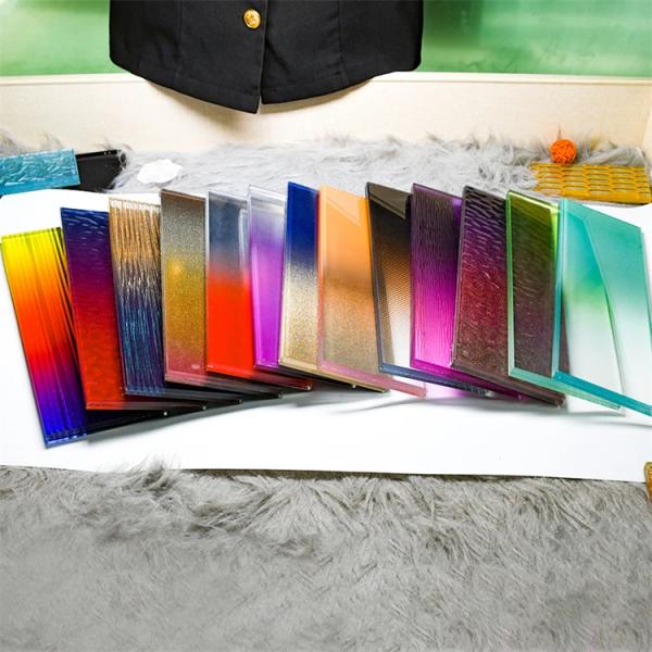 Acid Etched Art Decorative Glass Gradient Textured Window Figured Glass