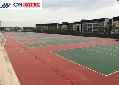 No Peeling Outdoor Tennis Court Flooring Silicon Polyurethane