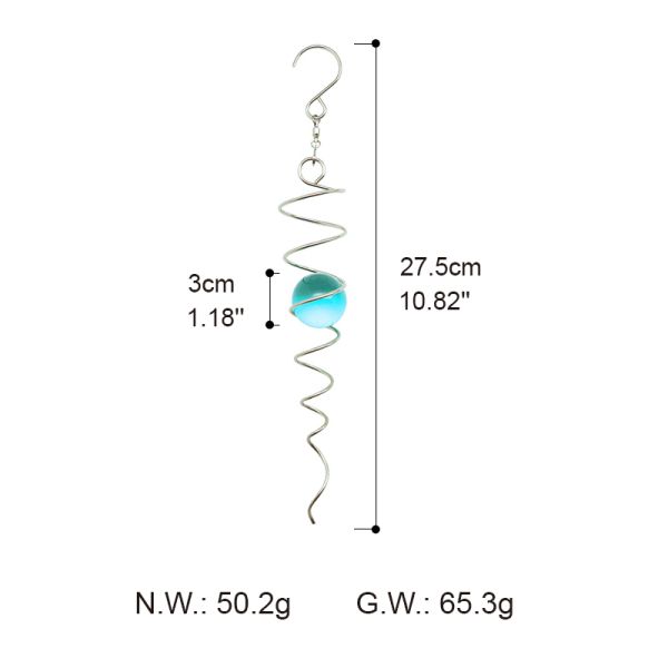 Sublimation Wind Spinner Tail Colorful Glass Beads Ornament For Sublimation Wind Spinner Window Garden Decoration