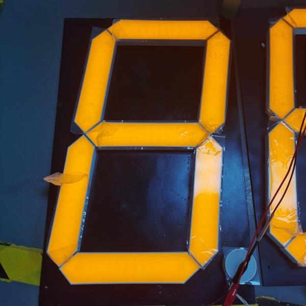 16 Inch Ultra Bright Yellow Single Digit 7 Segment LED Display Common Anode for Large Billboards