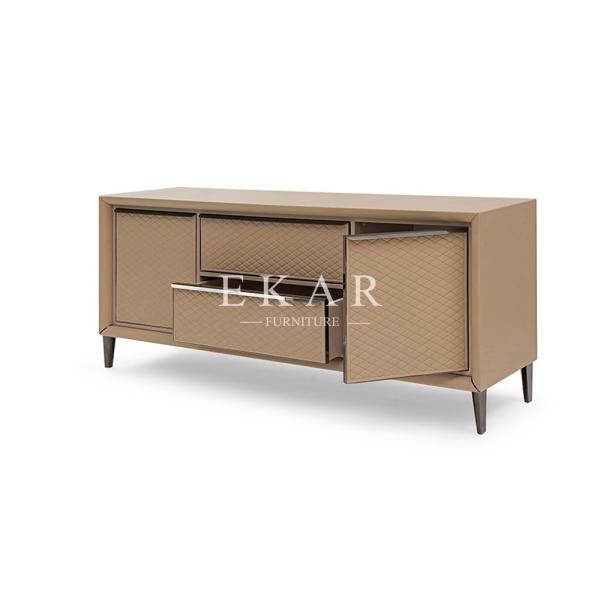 Leather Wooden Luxury Italian Design Modern Tv Stand