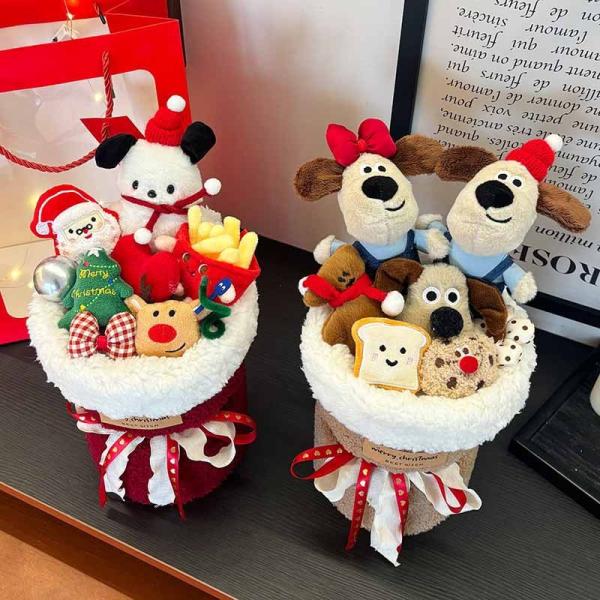 22x37cm Plush Doll Bouquet Unique Gift for Boyfriend or Girlfriend West Highland White Terrier