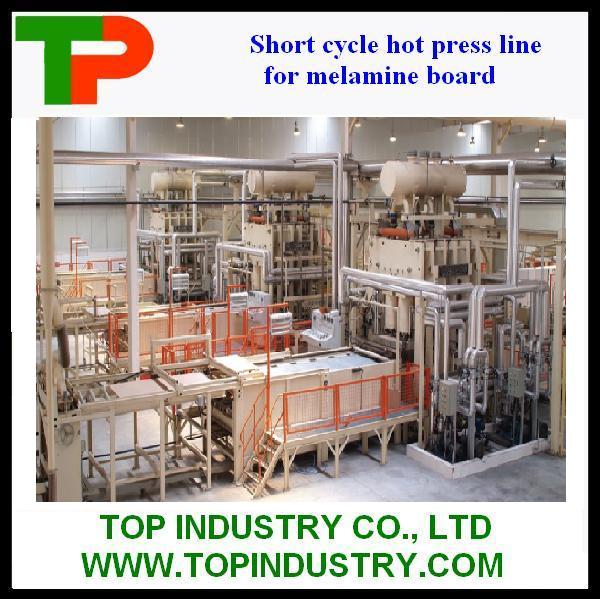 20-30tons Short Cycle Hot Press Laminating Line for Furniture Board