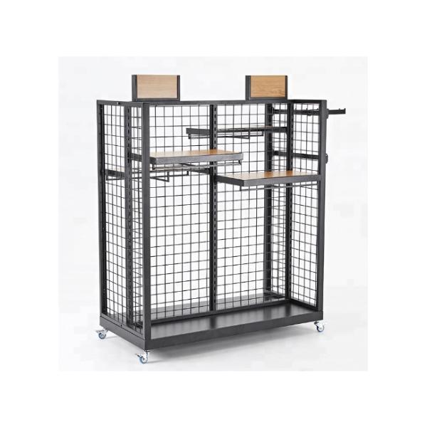 Customized Supermercado Rack Gondola Shelf with Double-sided Metallic Retail Display