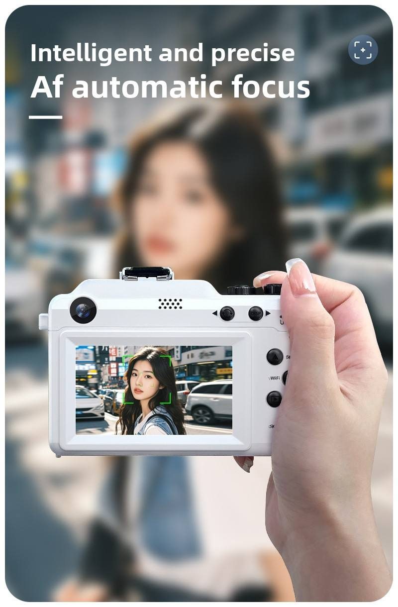 New 8K Student Beauty Camera with Dual Lens Wifi Transfer 8 Filter Modes 18X Zoom Anti Shake and 8 Filter Modes for Daily Vlog