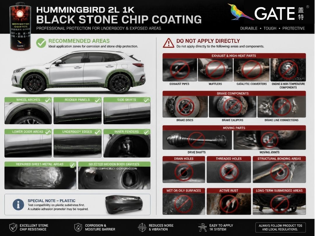 2L 1K Black Rubberized Stone Chip Coating for Automotive Underbody Wheel Arch and Rocker Panel Protection
