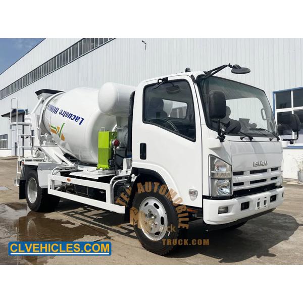 ISUZU Light Duty Concrete Mixer Truck 4CBM Capacity With Standard Cab