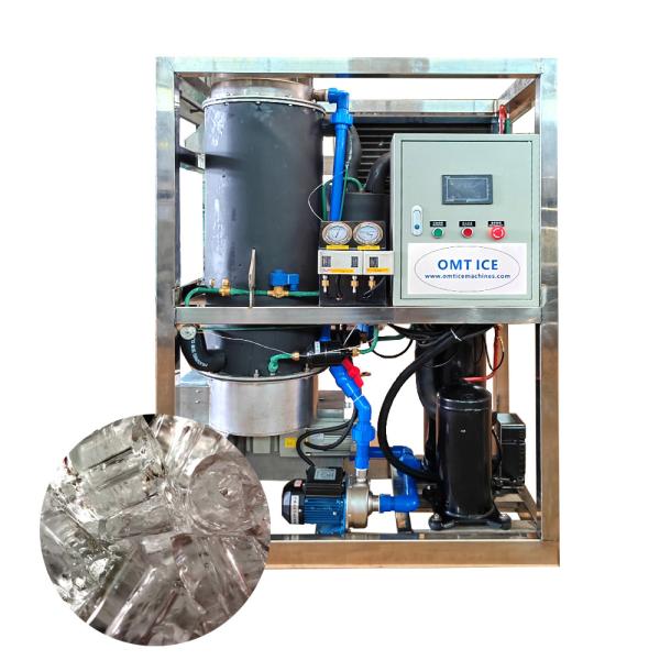 0.5 T/day Tube Ice Machine With Competitive And Automatic Ice Packer For Ice Production And 500KG Ice Storage Capacity