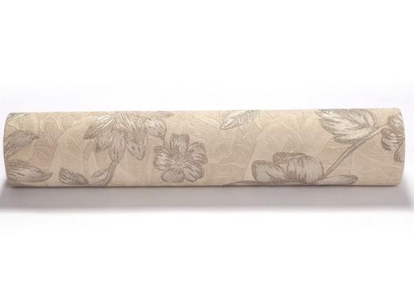 Beige Floral Pattern PVC Modern Wallpapers for Bedrooms with Embossed Surface