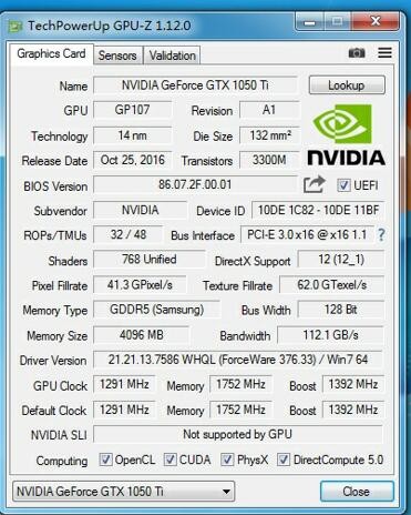 GTX 1050ti 4G DDR5 128bit 4GB Mining Graphics Card 2560X1600