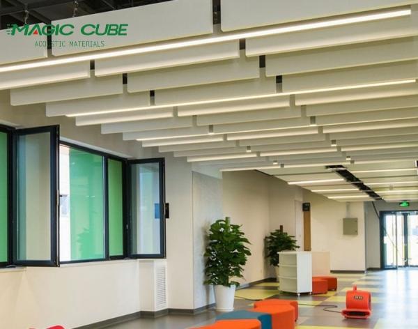 Eco Friendly Fiberglass Acoustic Panel Suspended Clouds And Baffles