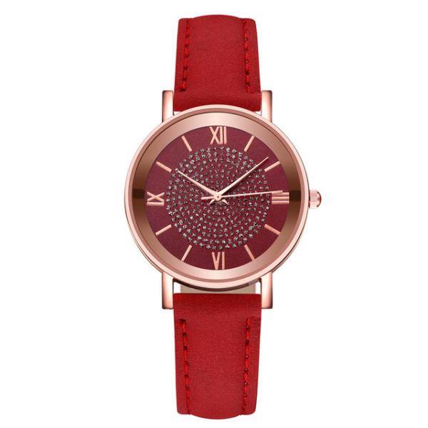 3BAR Waterproof Women Quartz Wrist Watch , 230mm Leather Band Quartz Watch