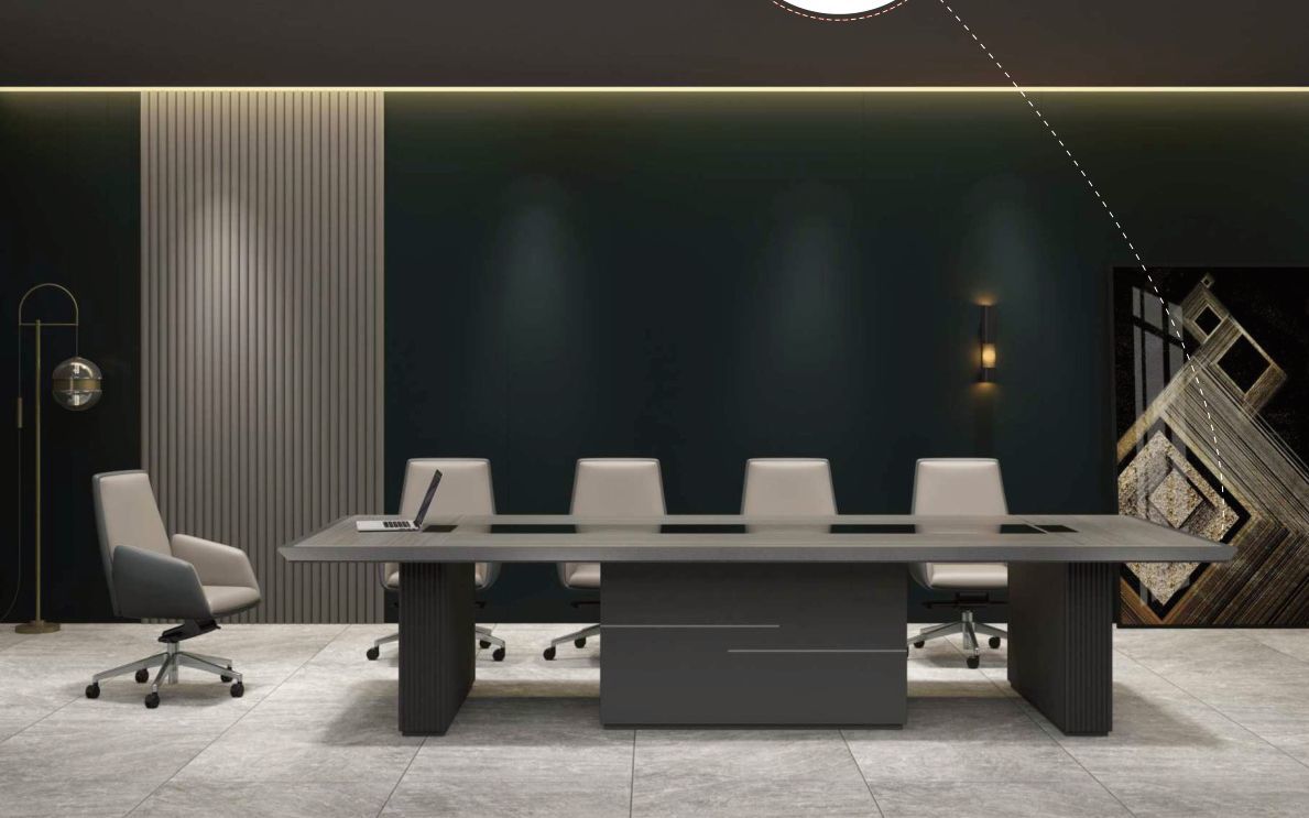 FEICHI Office Conference Tables Dual-Tone Finish Wide Tabletop Ergonomic Height