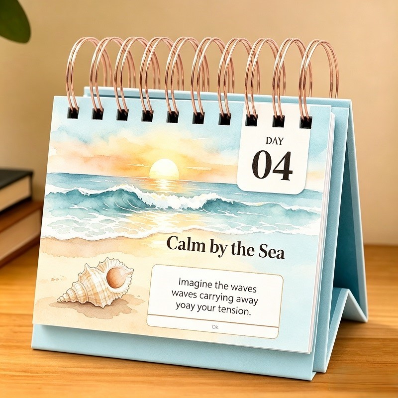 Mindfulness And Gratitude Daily Desk Calendar With Stand And Gift Box
