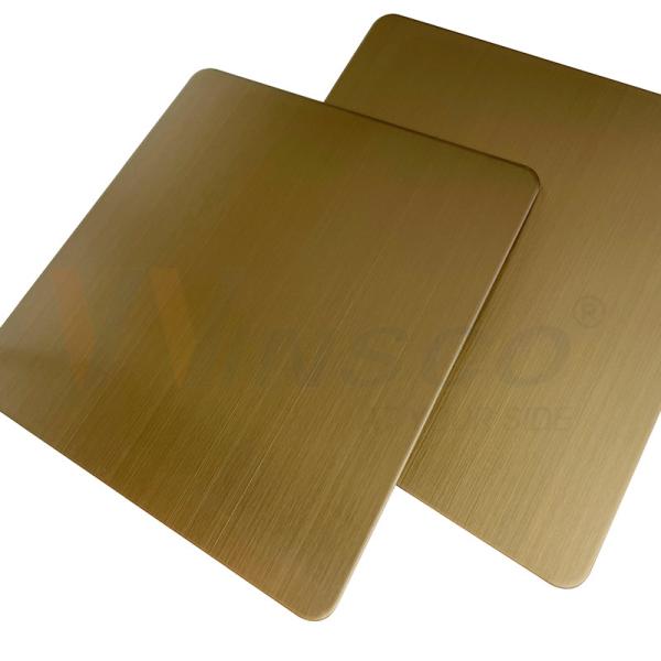 Brushed Hairline Stainless Steel Sheet 5x10ft AISI 201 304 316 Champagne Gold