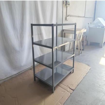 Three Tier Metal Rolling Shelving Units Mobile Storage Racks With Wheels Powder Coated