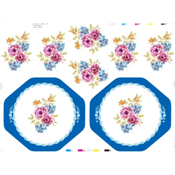 Non Toxic Melamine Decal Paper Custom Patterns For High End Tableware Decoration