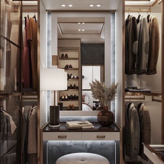 2000mm Walk In Bedroom Wardrobe Closets Modern Luxury For Apartment