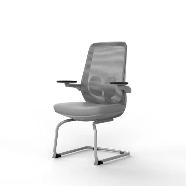 Mid Back Mesh Executive Office Chair 2D Arm Stainless Steel Metal Type