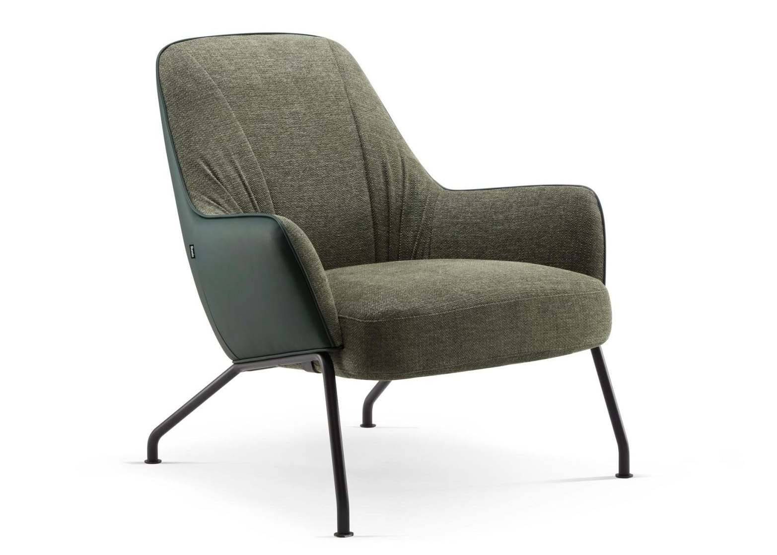 U Series Lounge Sofa Chair with 304 Stainless Steel Frame, Full-Grain Saddle Leather, and 126 kg Weight Capacity